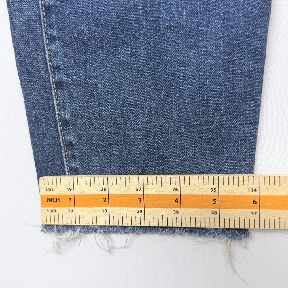 Old Navy OG Straight High Rise Distressed Raw Hem Button Fly Jeans Size 8 - Picture 9 of 9